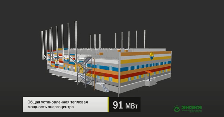 Demonstration of BIM model in Navisworks Manage. Diesel Fuel-fired mini CHP Plant